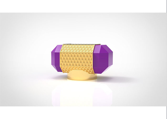 Purpere van de het Parfumfles van Zamac van de Steenluxe Creatieve Dekking 15mm de Gouden Legering van het Metaalzink