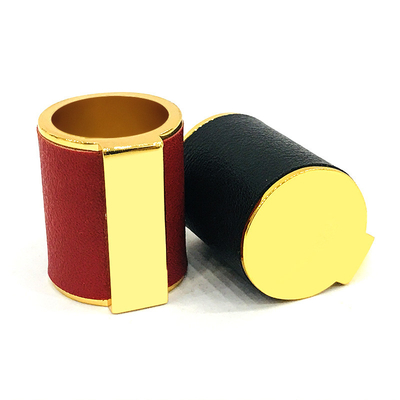 kopen De klassieke Gouden Kleur van de Zinklegering met van het de Vormmetaal van de Leer Textielcilinder het ParfumKroonkurk van Zamac online manufacture