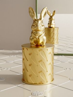 kopen Hot-selling hoogwaardige aangepaste konijn Zamak parfum cap, zink legering parfum set cap online vervaardiging