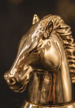 kopen Luxe Paardenkop Zamak Parfum Kap met gepolijste metaalafwerking en op maat gemaakte ontwerp online vervaardiging