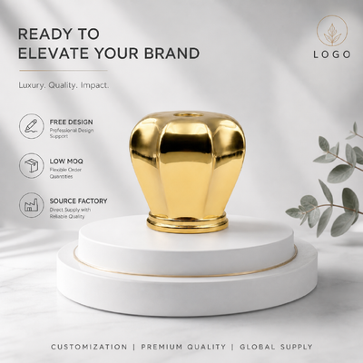 kopen Luxe multi-gebogen gefacetteerde zinklegering parfumdop spiegel goud gegalvaniseerd Zamac geurfles deksel aangepast logo OEM ODM bron fabriek groothandel online vervaardiging