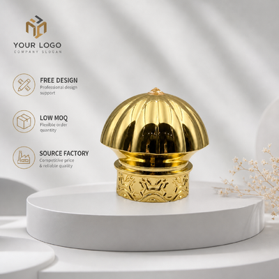 kopen Luxe reliëf Zamac parfumdop Goud gegalvaniseerde kroonvorm Zinklegering parfumflesdeksel Aangepast logo Geurverpakkingsdop Fabrieksgroothandel online vervaardiging
