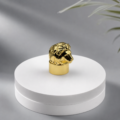 kopen Groothandel Hoogglanzend Goud Realistisch Leeuwenhoofd Parfum Fleskap Zwaargewicht 3D Dierensculptuur Zamac sluiting OEM Custom Engraving Logo Midden-Oosten Luxe Geur Verpakking online vervaardiging