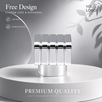 kopen Spiegel zilver verticaal gestreepte vierkant zink legering parfum kap Custom gegroeveerd raster metalen geur deksel model JH5047 Voor luxe ontwerper lege glazen parfum fles online vervaardiging