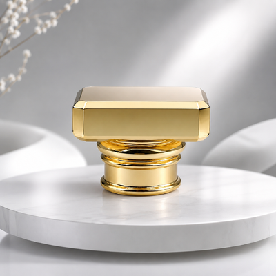 kopen Bronzen fabriek spiegel goud geslepen rechthoek multi ring zinklegering parfum dop custom gepolijst metalen geur deksel voor luxe designer lege glazen parfumfles verpakking online vervaardiging