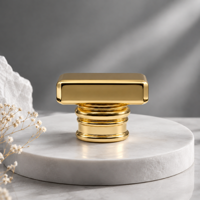 kopen Spiegel Goud Afgerond Vierhoekig Meerdere Ring Zink Alloy Parfum Kap Custom Gepolijste Metalen Parfum Deksel Voor Luxe Leeg Designer Glas Parfum Fles Verpakking online vervaardiging