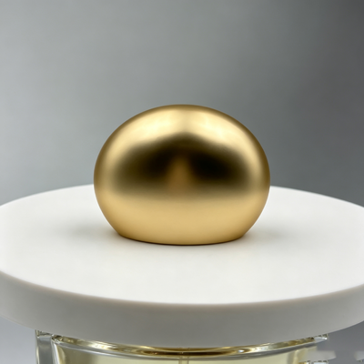 kopen Minimaal gladde ovaal koepel Zamac Parfumkap Elektroplated Matte Gold Ronde Zink legering Parfum Cover Voor luxe glazen parfumflessen online vervaardiging