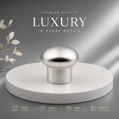 kopen Fabrieksmatige Aangepaste Paddenstoelvormige Geborsteld Zilver Zinklegering Parfum Dop OEM ODM Aangepast Gegraveerd Logo Zamac Metalen Parfum Deksel Voor Luxe Parfum Glazen Flesjes online vervaardiging