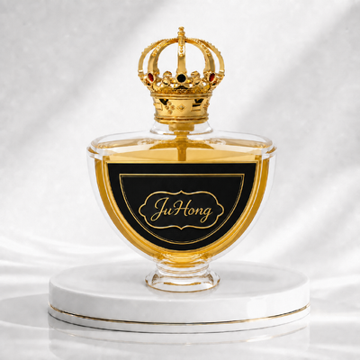 Kopen Kroonvormige Zamac Parfumdop met Ingelegde Rode Strass | Zinklegering Custom Fragrance Flesdop online vervaardiging