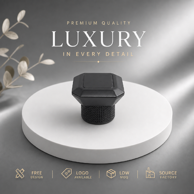kopen Zinklegering Zwart Octogon Parfum Kap Custom Silk Screen Logo Geknald Metalen Parfum Fles Deksel Voor Luxe Parfumflessen online vervaardiging