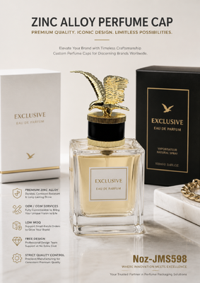 kopen Zinklegering Flying Eagle Parfume Cap, 3D Spread-wing Hawk Ornament, Zwarte Cylinder Knurled Base Gold Plated Custom Logo Luxe Flesdeksel Magnetisch online vervaardiging