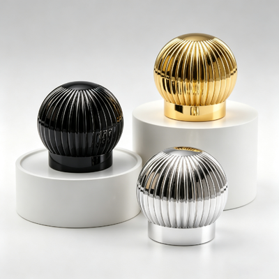 Kopen FFEA15 Zinklegering Parfumdop Radiaal Geribbelde Bolvormige Top Galvanisch Behandelde Geribbelde Bol Metalen Parfumfles Dop Custom Logo OEM ODM Zamac Parfum Dop online vervaardiging
