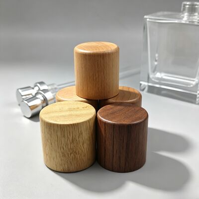 Kopen Gecontracteerde gegraveerde logo natuurlijke houten deksel voor parfum cosmetische fles OEM groothandel online vervaardiging