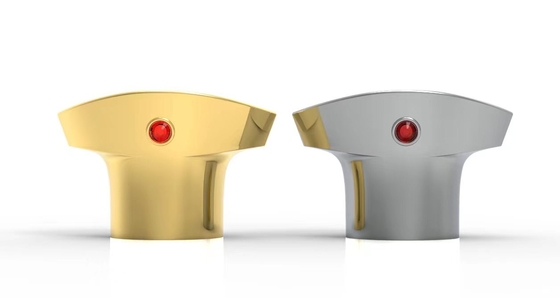 Goud metaal T-vormige luxe Zamak parfumkappen voor FEA 15 parfum glasflessen