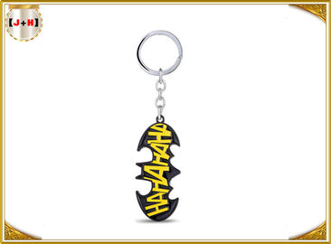 Gepersonaliseerde Black metalsleutelring met Geel Embleem voor de Charme Batman van de Jongensgift