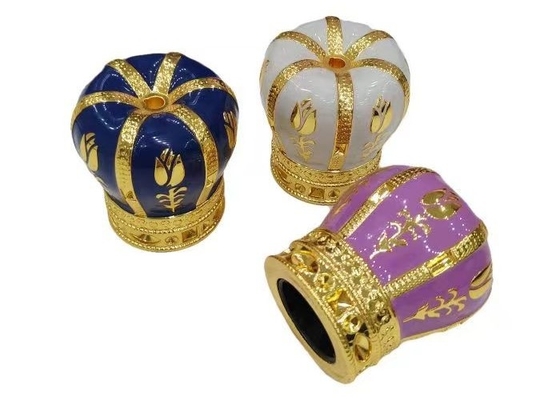 Custom kleurrijke gietgiet Zamak Parfum Caps Luxe Zink legering Parfum Cap