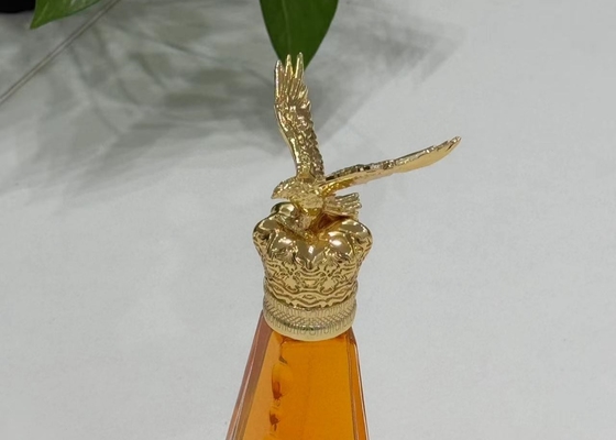 Metalen adelaarvormige Zamak parfumkappen Zink legering glas parfumfleskap