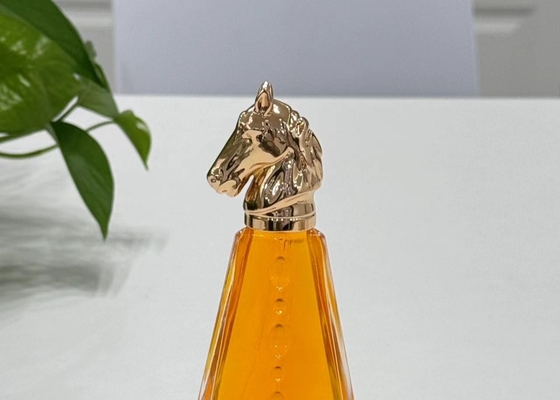 Metalen paardenvormige Zamak-geurkappen Zinklegeringsglas Geurfleskappen