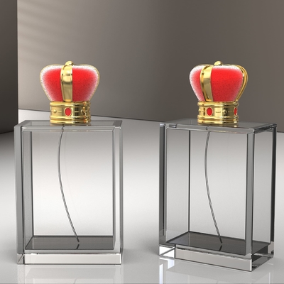Gouden kroonvormige luxe Zamak Parfumkappen Voor Fee 15 Parfum Glasflessen