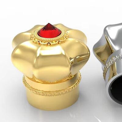 Hot-End Kroonvormige Kristallen Zamak Parfumdoppen Zink Bestaand Vormontwerp Deksel