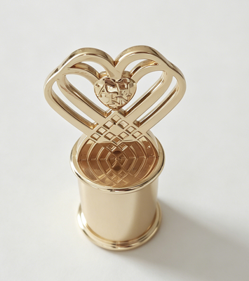 Dubbele Hart Kroon Zamak Parfum Dop - Luxe Goud
