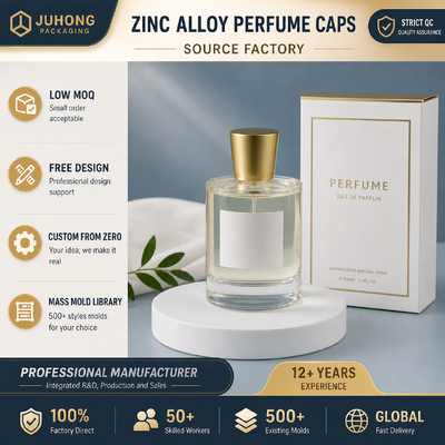 Bestseller Midden-Oosten Universele Oud Parfumdop Hoogglans Plain Taper Tube Zinklegering Geurdeksel Fabrieksgroothandel