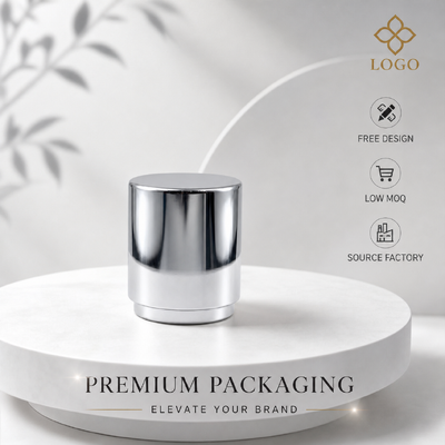 Bron Fabriek Twee laag Spiegel Zilver Zink Alloy Parfum Kap Lage MOQ Custom Ronde Metalen Geur Cover JH5056 Voor Designer Parfum Glasfles Verpakking