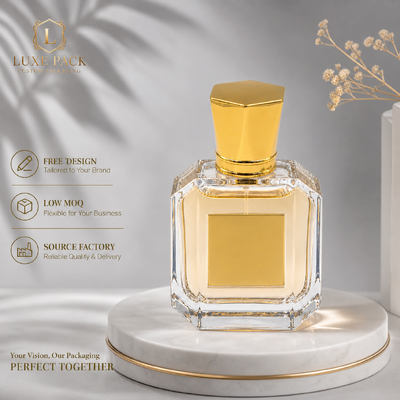 Luxe zeshoekige zinklegering Parfumkap Heldergoud Geelektroplateerd Zamac Parfumfles Deksel Custom Logo OEM Metalen Parfum Cover