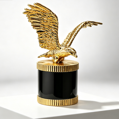 3D Golden Eagle Zamac Perfume Bottle Cap Luxury Zinc Alloy Decorative Perfume Lid