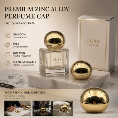 Spiegel Goud Metalen Bal Parfum Dop Zinklegering Sferische Deksel Luxe Cosmetische Accessoire Custom Logo Voor Parfum Glazen Fles Magnetisch