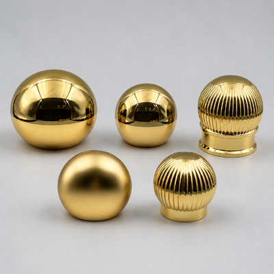 Groothandel Balvorm Zinklegering Parfumdop Sferische Gladde Verticale Rib Gouden Metalen Parfumflesje Sluiting Custom Logo Accepteren