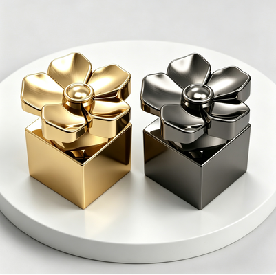 Bloemvorm Zink legering Parfum Kap, Vierkante basis Zamak Metalen Deksel voor FEA15 Parfumfles
