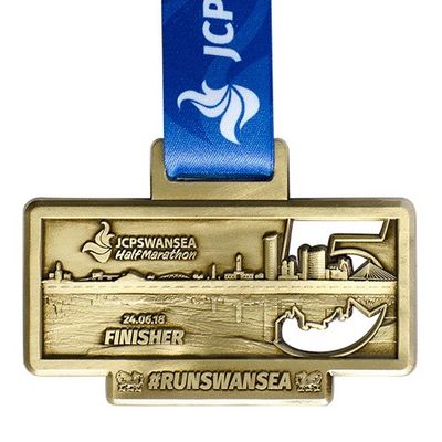 Blauwe van de het Zinklegering van de Lintrechthoek Goud Gegraveerde de Douanemedailles