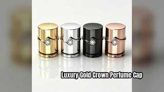 Luxe magnetische kroonparfumdop, verguld kristal